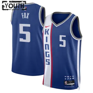 Camiseta Sacramento Kings De Aaron Fox City Edition 2023-24 Azul Swingman para Niño