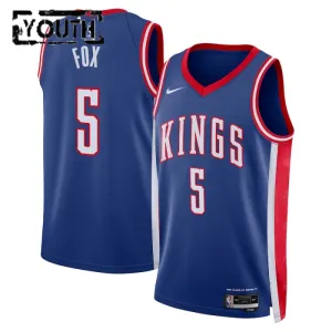 Camiseta Sacramento Kings De Aaron Fox City Edition 2024-25 Azul Swingman para Niño