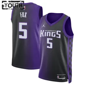 Camiseta Sacramento Kings De Aaron Fox Statement Edition 2023-24 Púrpura Swingman para Niño
