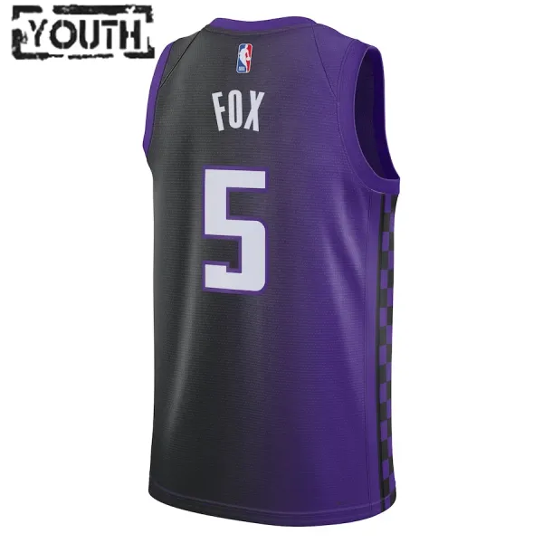 Camiseta Sacramento Kings De Aaron Fox Statement Edition 2023-24 Púrpura Swingman para Niño
