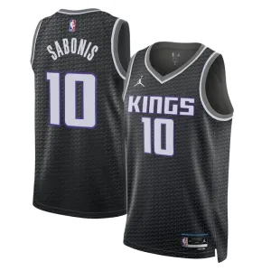 Camiseta Sacramento Kings Domantas Sabonis 10 Statement Edition Negro Swingman para Hombre