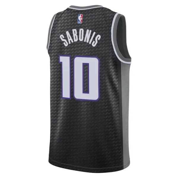 Camiseta Sacramento Kings Domantas Sabonis 10 Statement Edition Negro Swingman para Hombre