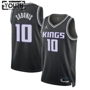Camiseta Sacramento Kings Domantas Sabonis 10 Statement Edition Negro Swingman para Niño