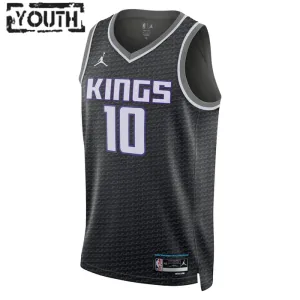 Camiseta Sacramento Kings Domantas Sabonis 10 Statement Edition Negro Swingman para Niño