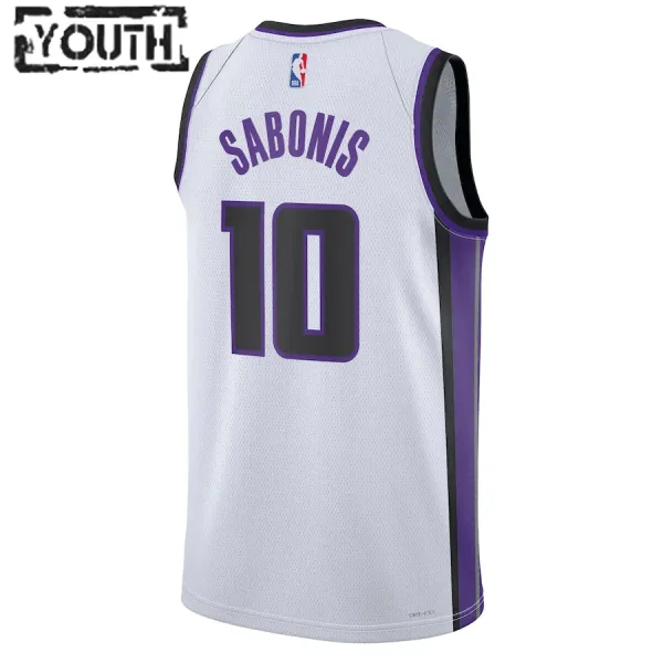 Camiseta Sacramento Kings Domantas Sabonis Association Edition 2023-24 Blanco Swingman para Niño