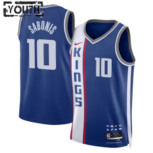 Camiseta Sacramento Kings Domantas Sabonis City Edition 2023-24 Azul Swingman para Niño
