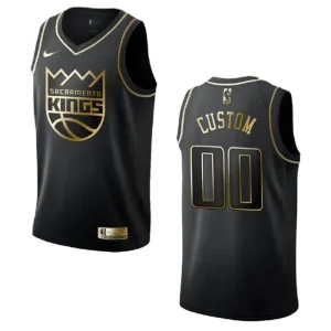 Camiseta Sacramento Kings Golden Edition Personalizada Negro Swingman para Hombre