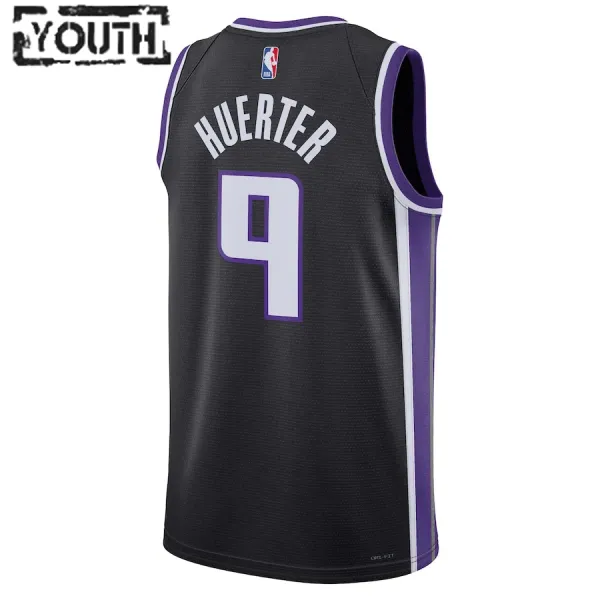 Camiseta Sacramento Kings Kevin Huerter Icon Edition 2023-24 Negro Swingman para Niño