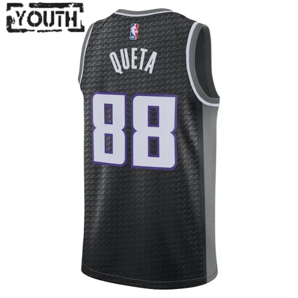 Camiseta Sacramento Kings Neemias Queta 88 Statement Edition Negro Swingman para Niño