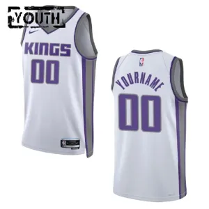 Camiseta Sacramento Kings Personalizada Association Edition Blanco Swingman para Niño