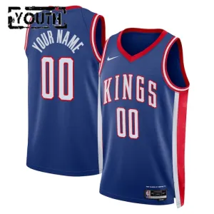 Camiseta Sacramento Kings Personalizada City Edition 2024-25 Azul Swingman para Niño