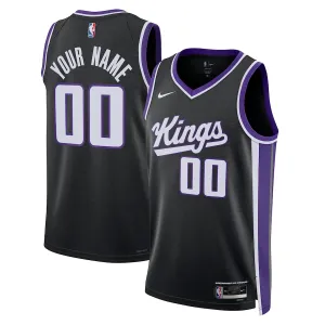Camiseta Sacramento Kings Personalizada Icon Edition 2023-24 Negro Swingman para Hombre