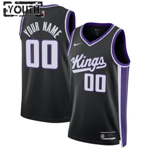 Camiseta Sacramento Kings Personalizada Icon Edition 2023-24 Negro Swingman para Niño