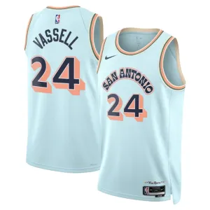 Camiseta San Antonio Spurs Devin Vassell City Edition 2024-25 Azul Swingman para Hombre