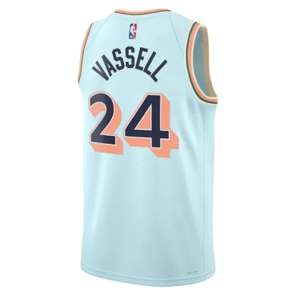 Camiseta San Antonio Spurs Devin Vassell City Edition 2024-25 Azul Swingman para Hombre