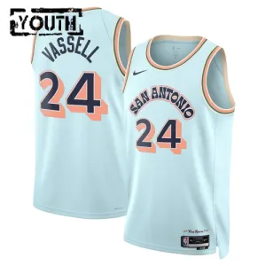 Camiseta San Antonio Spurs Devin Vassell City Edition 2024-25 Azul Swingman para Niño