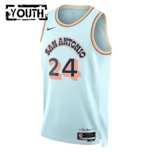 Camiseta San Antonio Spurs Devin Vassell City Edition 2024-25 Azul Swingman para Niño
