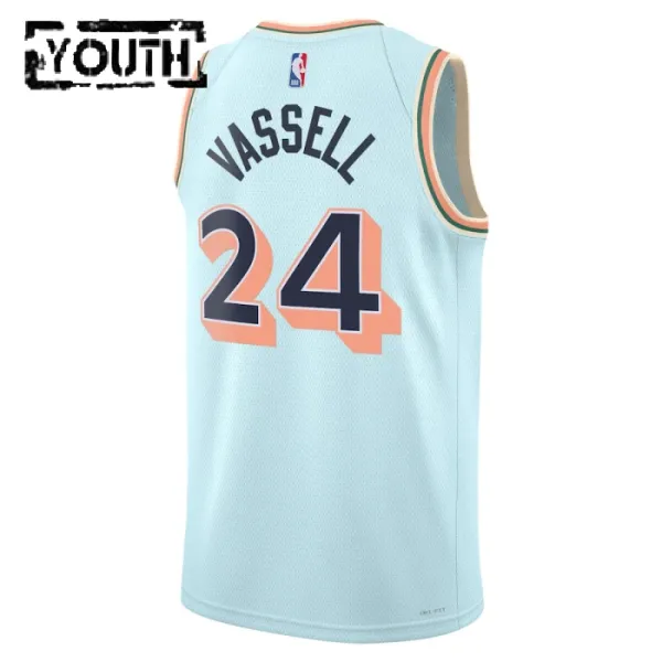 Camiseta San Antonio Spurs Devin Vassell City Edition 2024-25 Azul Swingman para Niño