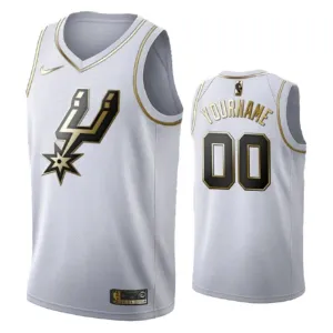 Camiseta San Antonio Spurs Golden Edition Personalizada Blanco Swingman para Hombre
