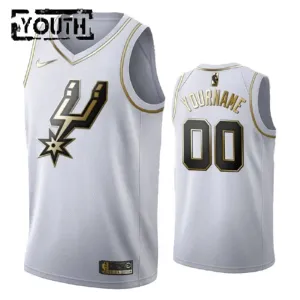 Camiseta San Antonio Spurs Golden Edition Personalizada Blanco Swingman para Niño