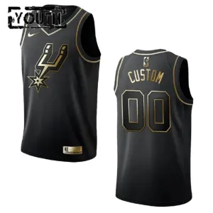 Camiseta San Antonio Spurs Golden Edition Personalizada Negro Swingman para Niño