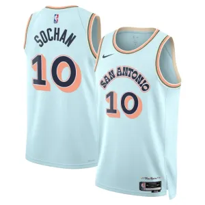 Camiseta San Antonio Spurs Jeremy Sochan City Edition 2024-25 Azul Swingman para Hombre
