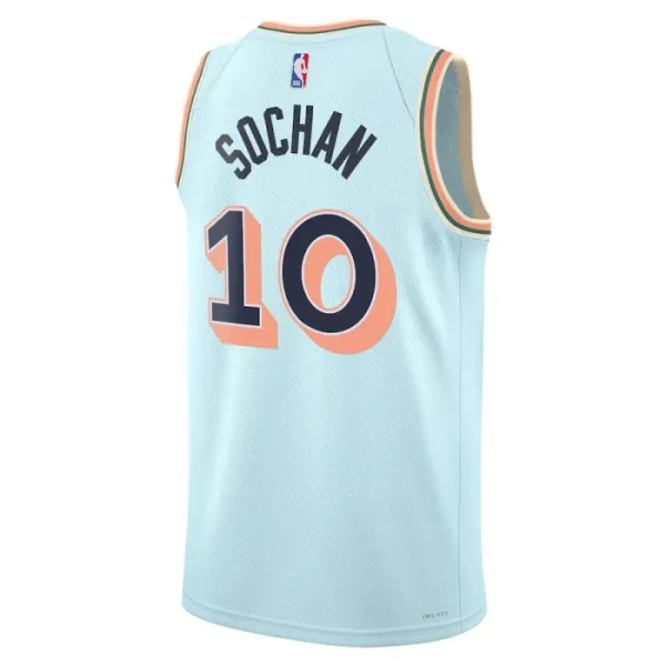 Camiseta San Antonio Spurs Jeremy Sochan City Edition 2024-25 Azul Swingman para Hombre