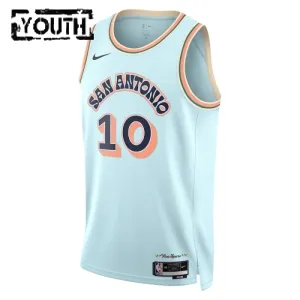Camiseta San Antonio Spurs Jeremy Sochan City Edition 2024-25 Azul Swingman para Niño