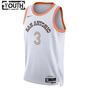 Camiseta San Antonio Spurs Keldon Johnson City Edition 2023-24 Blanco Swingman para Niño
