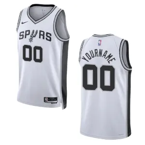 Camiseta San Antonio Spurs Personalizada Association Edition Blanco Swingman para Hombre