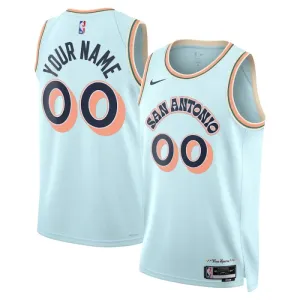 Camiseta San Antonio Spurs Personalizada City Edition 2024-25 Azul Swingman para Hombre
