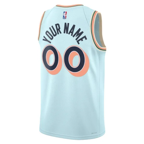 Camiseta San Antonio Spurs Personalizada City Edition 2024-25 Azul Swingman para Hombre
