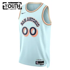 Camiseta San Antonio Spurs Personalizada City Edition 2024-25 Azul Swingman para Niño