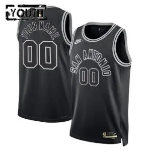 Camiseta San Antonio Spurs Personalizada Classic Edition 2022-23 Negro Swingman para Niño
