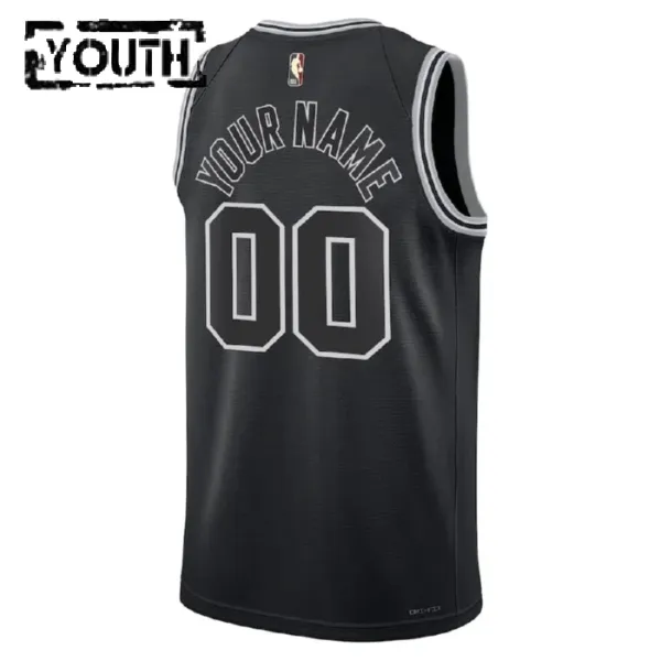 Camiseta San Antonio Spurs Personalizada Classic Edition 2022-23 Negro Swingman para Niño