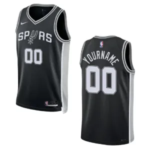 Camiseta San Antonio Spurs Personalizada Icon Edition Negro Swingman para Hombre