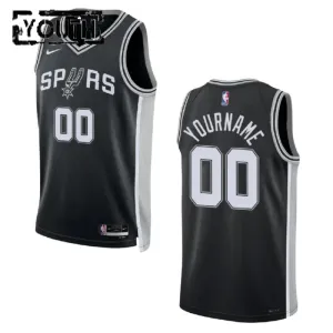 Camiseta San Antonio Spurs Personalizada Icon Edition Negro Swingman para Niño