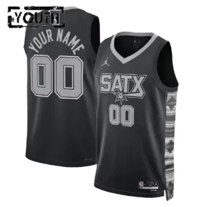 Camiseta San Antonio Spurs Personalizada Statement Edition Negro Swingman para Niño