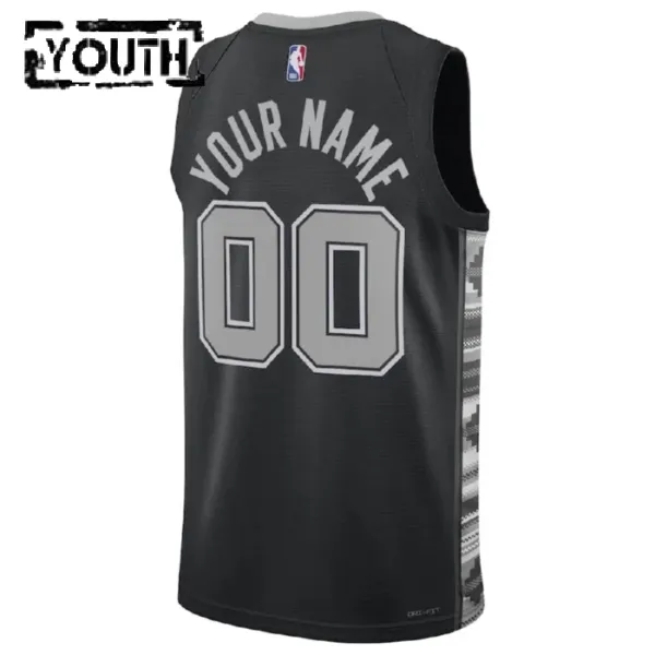 Camiseta San Antonio Spurs Personalizada Statement Edition Negro Swingman para Niño