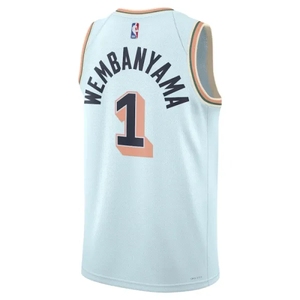 Camiseta San Antonio Spurs Victor Wembanyama City Edition 2024-25 Azul Swingman para Hombre