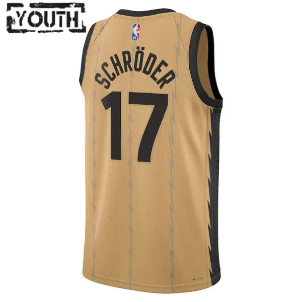 Camiseta Toronto Raptors Dennis Schroder City Edition 2023-24 Oro Swingman para Niño