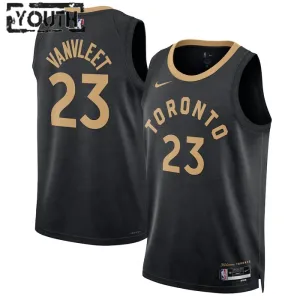 Camiseta Toronto Raptors Fred Vanvleet 23 City Edition 2022-23 Negro Swingman para Niño