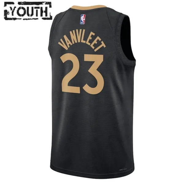 Camiseta Toronto Raptors Fred Vanvleet 23 City Edition 2022-23 Negro Swingman para Niño