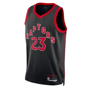 Camiseta Toronto Raptors Fred Vanvleet 23 Statement Edition Negro Swingman para Hombre
