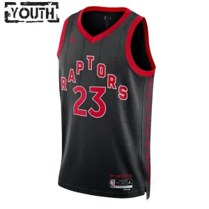 Camiseta Toronto Raptors Fred Vanvleet 23 Statement Edition Negro Swingman para Niño