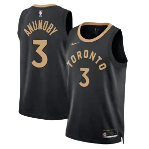 Camiseta Toronto Raptors OG Anunoby 3 City Edition 2022-23 Negro Swingman para Hombre