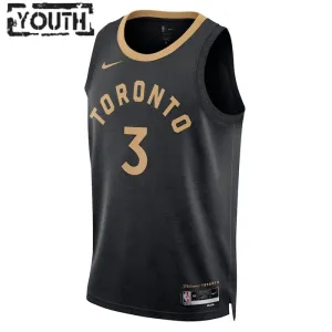 Camiseta Toronto Raptors OG Anunoby 3 City Edition 2022-23 Negro Swingman para Niño