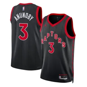 Camiseta Toronto Raptors OG Anunoby 3 Statement Edition Negro Swingman para Hombre