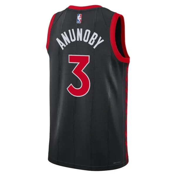 Camiseta Toronto Raptors OG Anunoby 3 Statement Edition Negro Swingman para Hombre