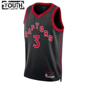 Camiseta Toronto Raptors OG Anunoby 3 Statement Edition Negro Swingman para Niño